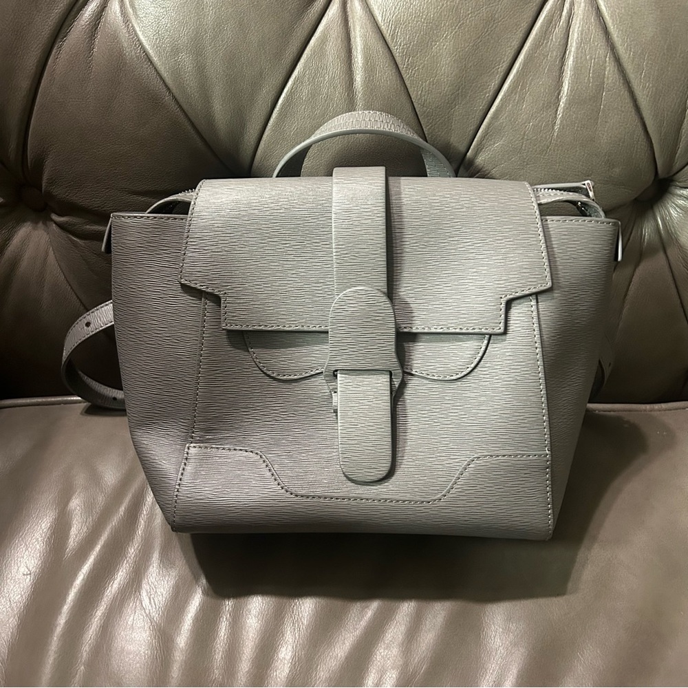 Senreve Mini Maestra Grey Leather Convertible Backpack Crossbody Tote Bag NEW